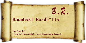 Baumhakl Rozália névjegykártya